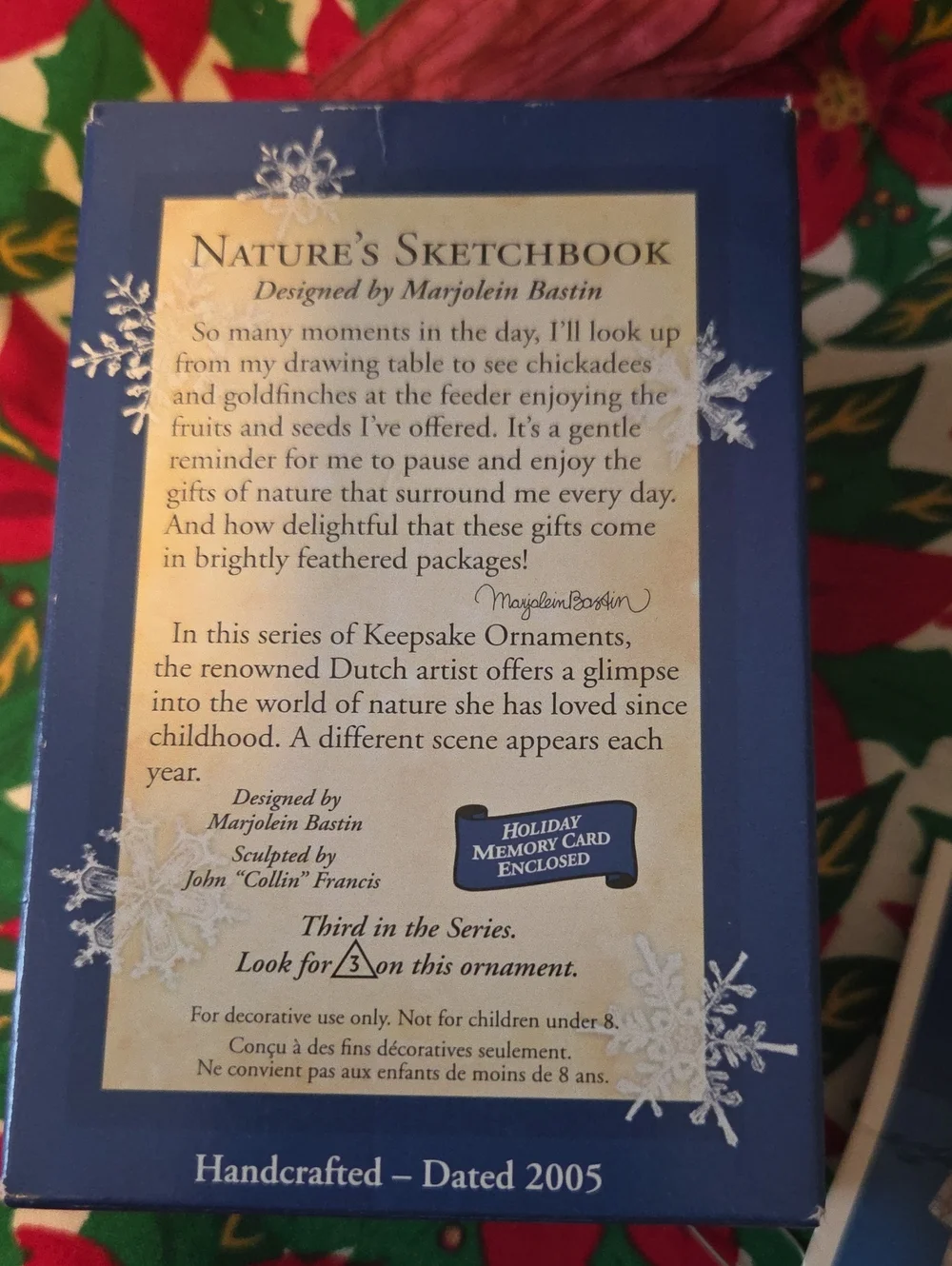 *2005* Hallmark NATURE'S SKETCHBOOK 3rd Collector's Series By Marjolein Bastin